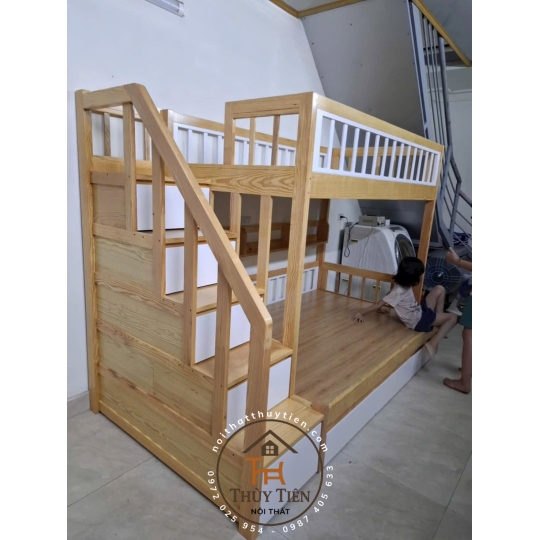 Giường tầng theo thiết kế đây ạ Chuẩn đẹp chắc