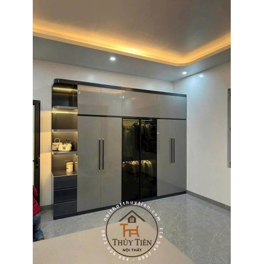 Mẫu  tủ quần áo gỗ MDF lõi xanh lõi nâu đơn sắc cho khách tham khảo ạ