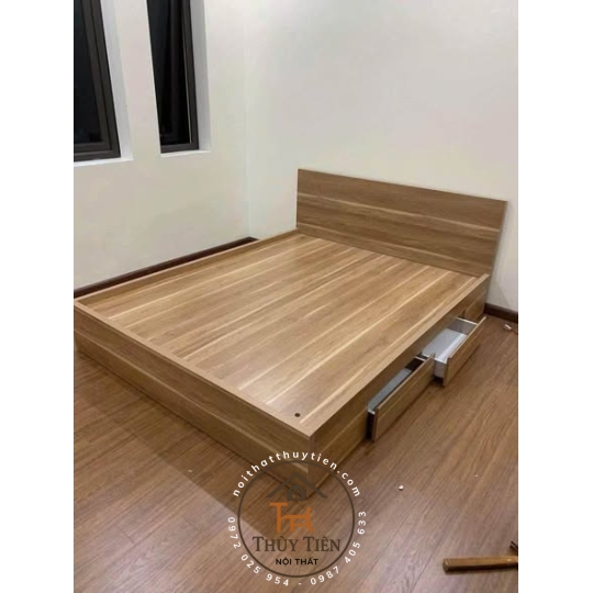 Giường ngủ mdf lõi xanh chống ẩm có hộc kéo