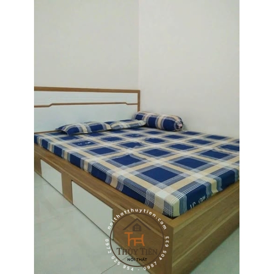 Giường ngủ mdf lõi xanh chống ẩm có hộc kéo