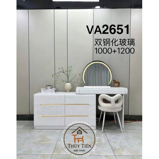 Bộ bàn ghế trang điểm hiện đại hàng gỗ thịt đẹp bền 