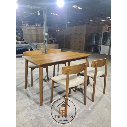 Bộ bàn ghế gỗ ash cao cấp