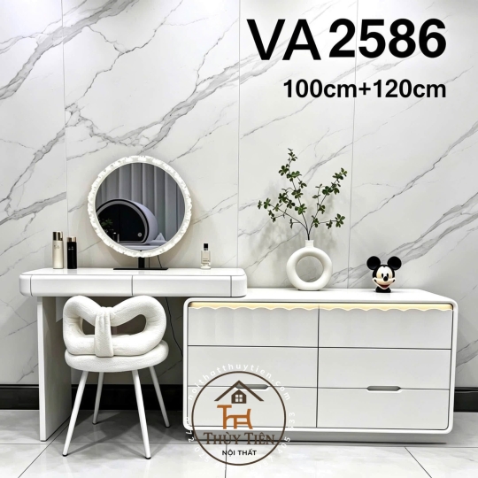 Bộ bàn ghế trang điểm hiện đại hàng gỗ thịt đẹp bền 