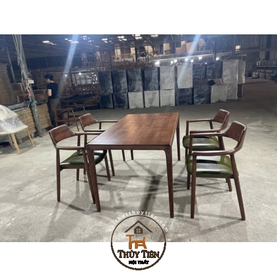 Bộ bàn ghế gỗ ash cao cấp- 002