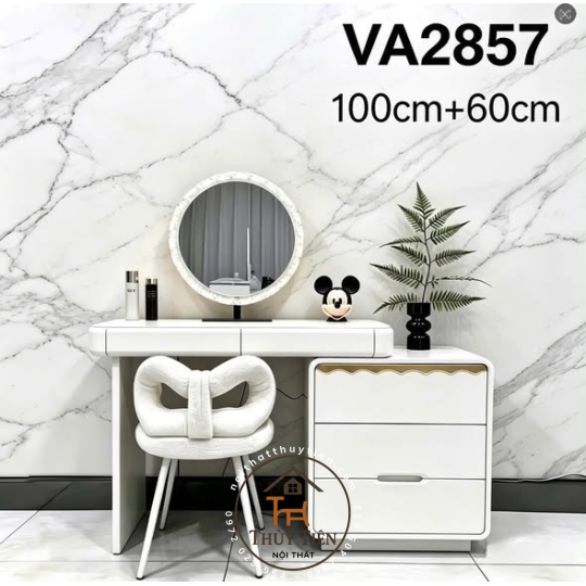 Bộ bàn ghế trang điểm hiện đại nhập khẩu hàng sơn 2k siêu đẹp- 002
