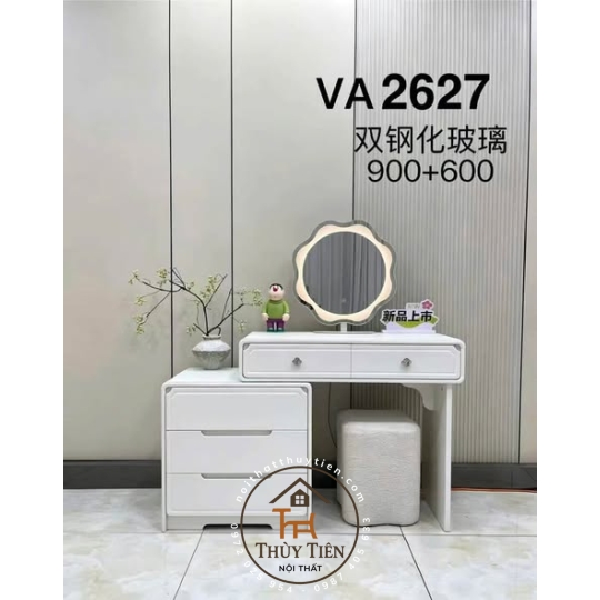Bộ bàn ghế trang điểm hiện đại nhập khẩu hàng sơn 2k siêu đẹp- 001