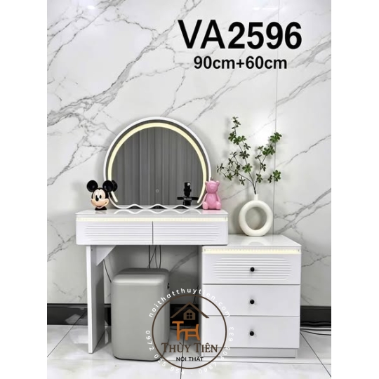 Bộ bàn ghế trang điểm hiện đại nhập khẩu hàng sơn 2k siêu đẹp- 001