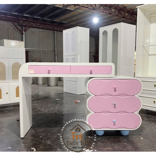 Bàn học + tủ ngăn kéo hàng sơn 2k