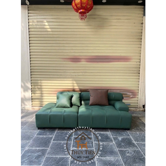 Sofa xanh lá lên form nhìn sang mà vẫn nổi bật 🌿 Xưởng nhận làm theo kích thước, màu và mẫu riêng nha.