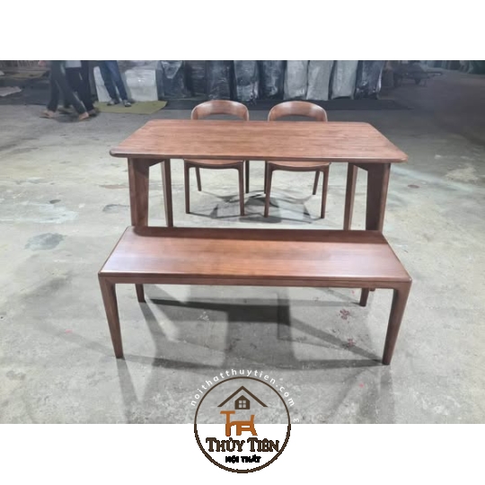 Bộ bàn ăn Neva cao cấp mặt nệm kết hợp ghế dài- BBANV 003