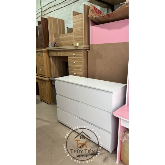 Tủ quần áo màu trắng gỗ mdf