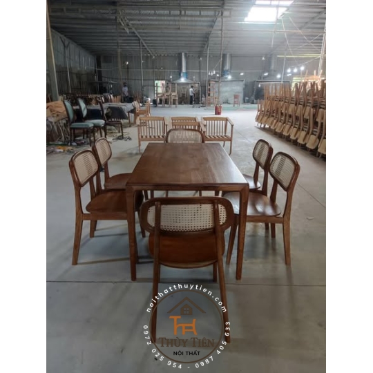Bộ bàn ăn 4 ghế ghế mây