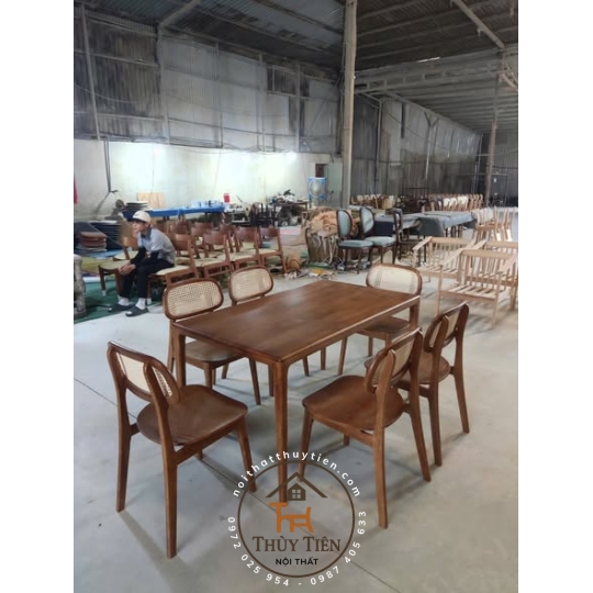Bộ bàn ăn 4 ghế ghế mây