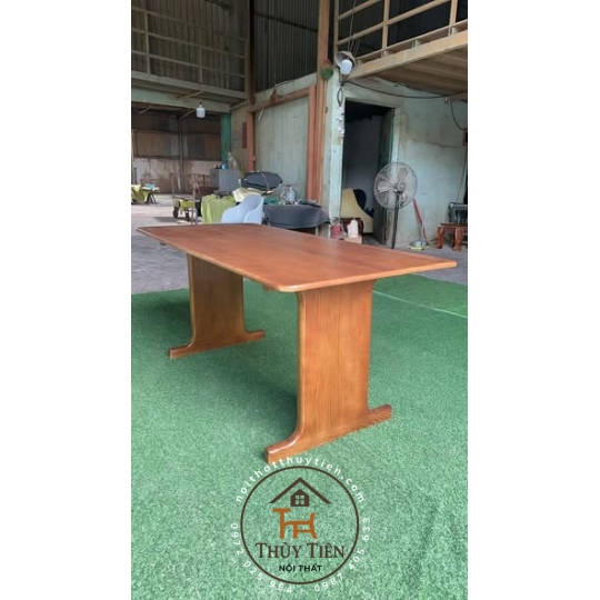 Bàn ghế bàn học gỗ tự nhiên chân chữ T