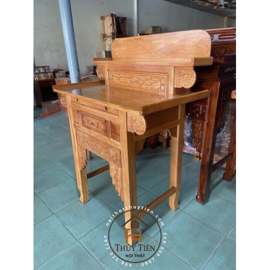 Bàn thờ gia tiên 2 tầng gỗ gõ đỏ