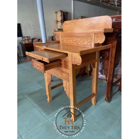 Bàn thờ gia tiên 2 tầng gỗ gõ đỏ