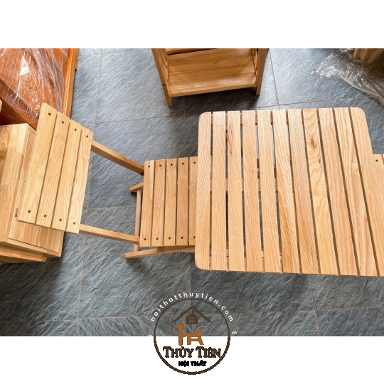 Bộ Bàn ghế cafe mini gỗ sồi