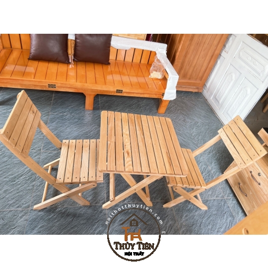 Bộ Bàn ghế cafe mini gỗ sồi