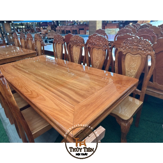 Bộ bàn ăn gỗ căm xe- BBAGCXE 002