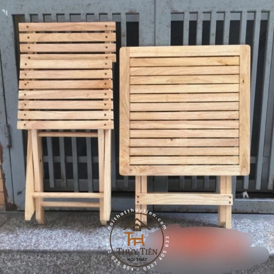 Bộ Bàn ghế cafe mini gỗ cao su- BCFCS 002