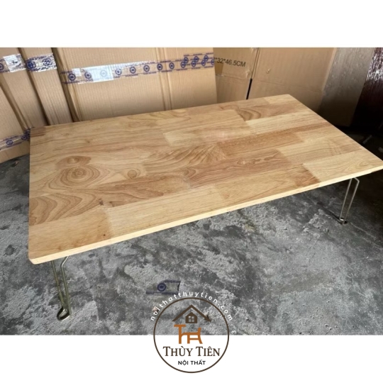Bàn gấp gọn đa năng gỗ cao su( chân sắt)