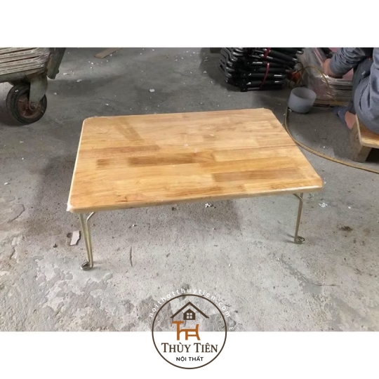 Bàn gấp gọn đa năng gỗ cao su( chân sắt)