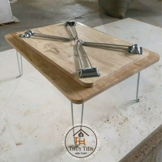 Bàn gấp gọn đa năng gỗ cao su( chân sắt)