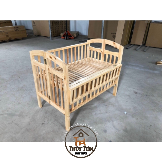 Giường cũi em bé Gỗ Thông Loại Đẹp Chắn Chắn
