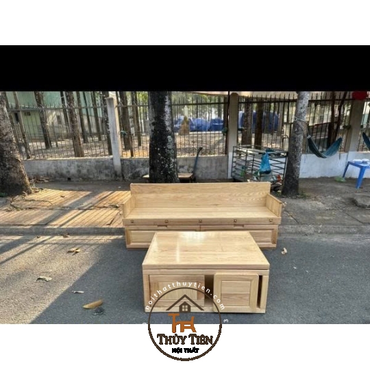 Bộ ghế sofa gỗ sồi gấp thông minh thành giường