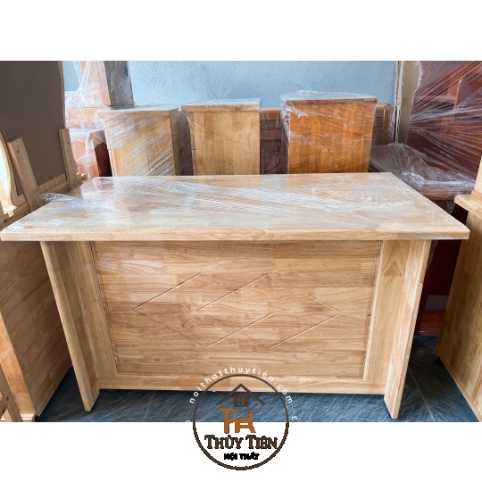 Bàn làm việc gỗ cao su tự nhiên 1m, 1m2, 1m4
