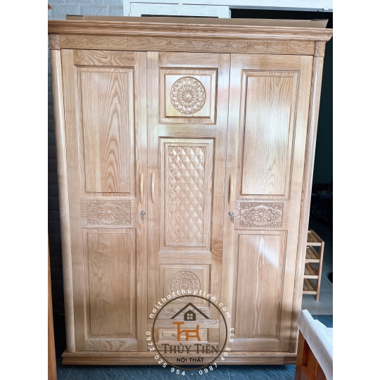 Tủ Quần Áo Gỗ sồi màu đủ kích thước- TQAGS 007