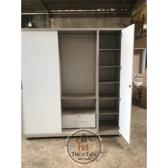 Tủ Quần Áo gỗ MDF cửa mở - TQAMDF 014