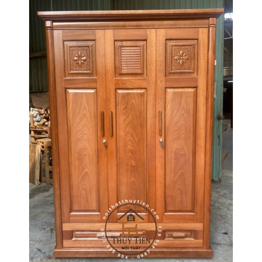 Tủ quần áo xoan phủ đủ kích thước - TQAXP 011