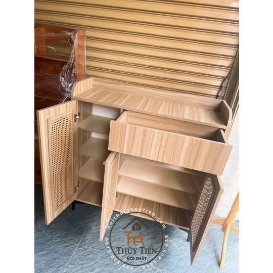 Mẫu tủ dép gỗ công nghiệp mdf cánh mây đủ kích thước