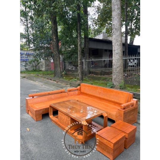Salon gỗ sồi góc kim cương hàng đẹp dày dặn