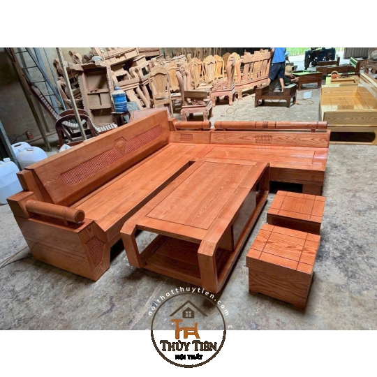 Salon gỗ sồi góc kim cương hàng đẹp dày dặn