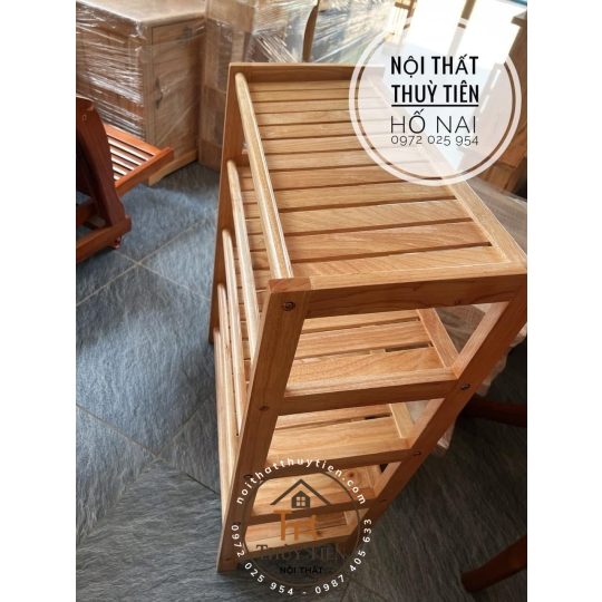 Kệ dép gỗ cao su nhiều kích thước