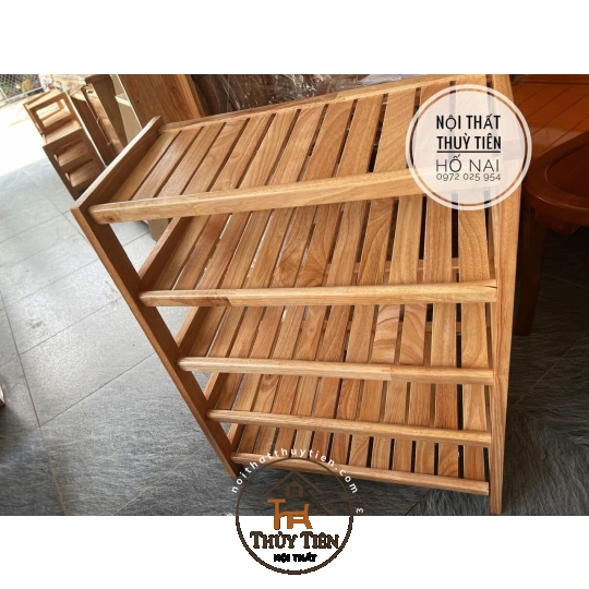 Kệ dép gỗ cao su nhiều kích thước
