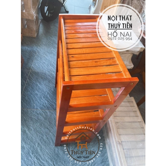 Kệ dép gỗ cao su nhiều kích thước