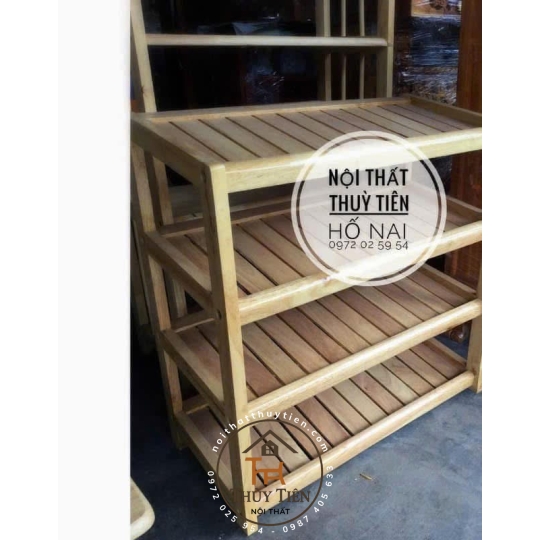 Kệ dép gỗ cao su nhiều kích thước