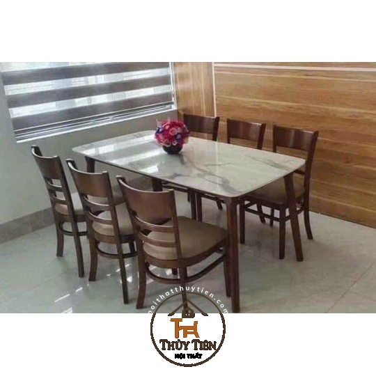 Bộ bàn ăn cabin gỗ cao su 4 ghế 6 ghế giá rẻ