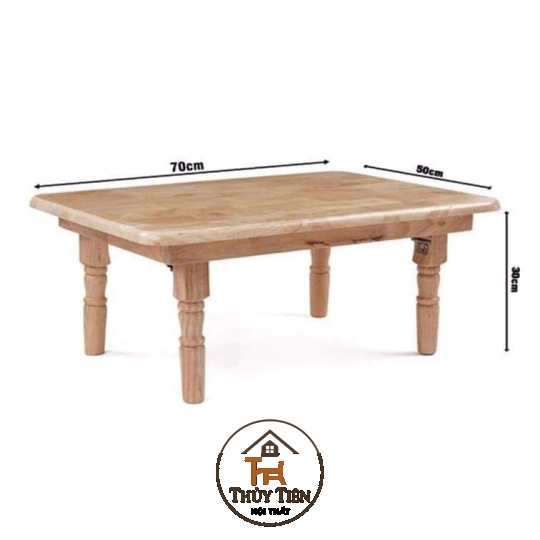 Bàn gấp gọn đa năng gỗ cao su chân gỗ 