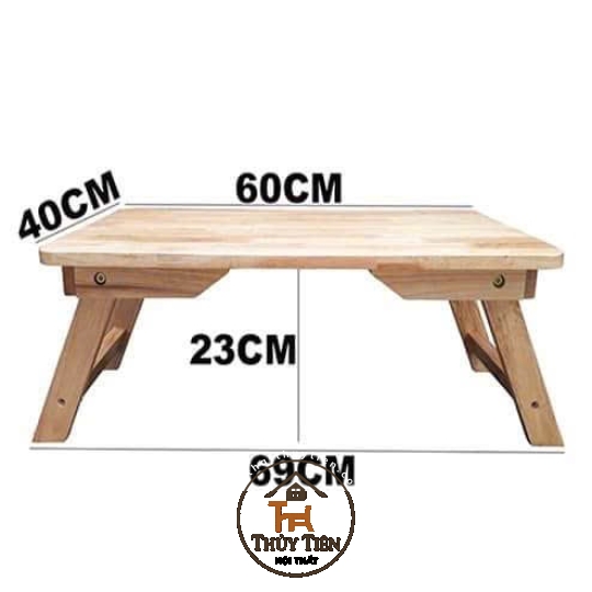 Bàn gấp gọn đa năng gỗ cao su chân gỗ 