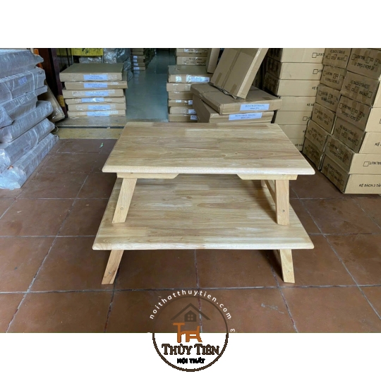 Bàn gấp gọn đa năng gỗ cao su chân gỗ 