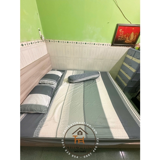 Giường ngủ mdf lõi xanh chống ẩm có hộc kéo
