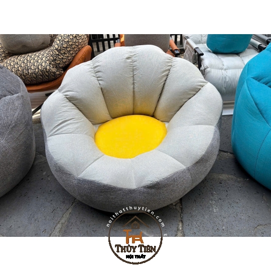 Sofa hạt xốp hoa tặng kèm đôn 