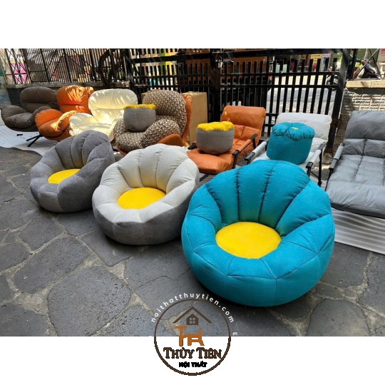 Sofa hạt xốp hoa tặng kèm đôn 