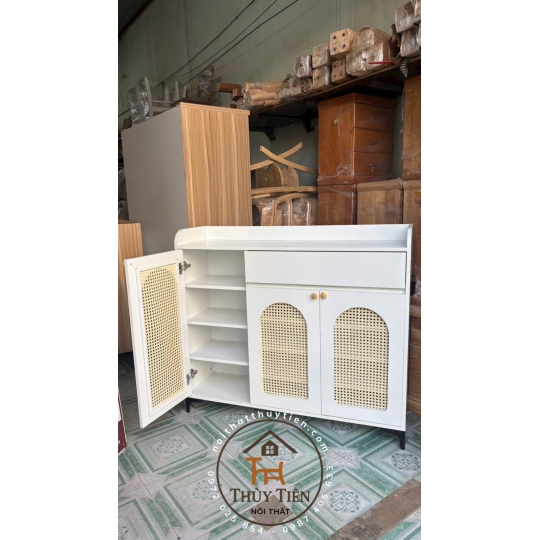Mẫu tủ dép gỗ công nghiệp mdf cánh mây đủ kích thước