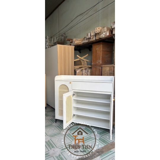 Mẫu tủ dép gỗ công nghiệp mdf cánh mây đủ kích thước