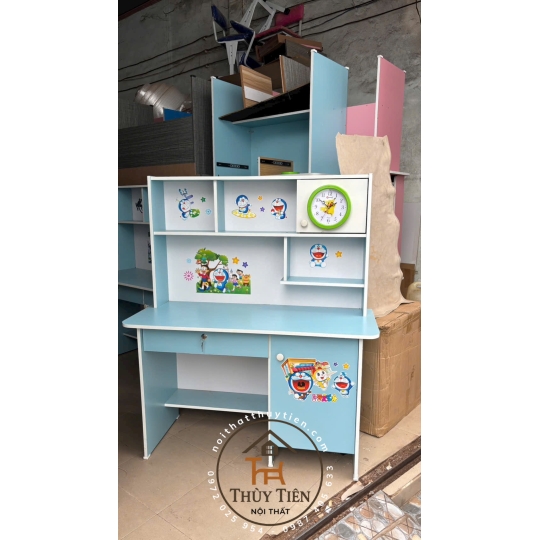 Bàn học sinh mdf màu có đồng hồ